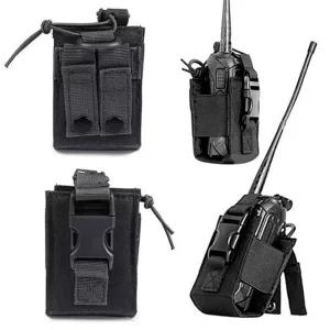 무전기 가방 아웃도어 워키토키 케이스 무전기 파우치 커버 서바이벌 허리띠 시스템 조끼 몰리 전술