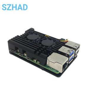 라즈베리 파이 5 알루미늄 케이스 냉각 팬이  금속 쉘 실리콘 방열판 RPi 5용 활성 수동 라디에이터