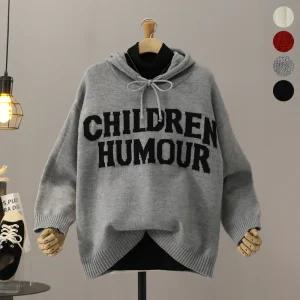 [모노시크] 르메이 레터링 후드 루즈핏 니트_MNKT272