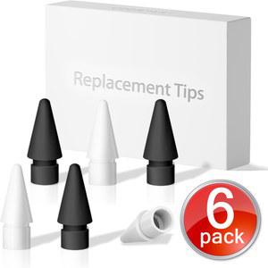 애플 펜슬 프로 아이패드 1세대 2세대 3세대용 6개입 부드러운 필기감 무소음 교체 펜촉 (아이펜슬 1/2팁)