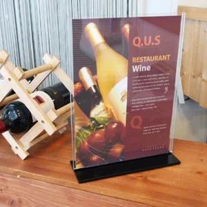 T자형꽂이 A4세로 297x210 대형메뉴판 꽂이 카탈로그 리플렛 안내대테이블스탠드 POP 행사안내 아크릴 양면