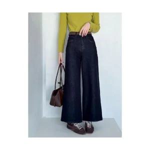 여성용 배기핏 청바지 가을 겨울 와이드 캐주얼 하이웨스트 슬림핏 CH4