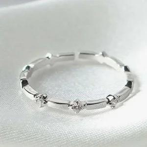 실버 925 백금도금 영롱 큐빅 오픈링 여성 슬림 반지 여자실버반지 실버링반지 실버링 우정반지 선물용반지