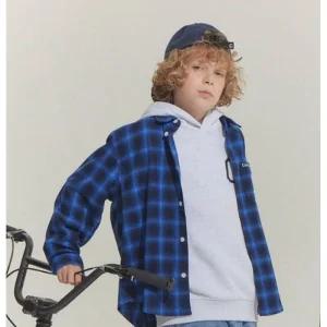 커버낫 키즈 어센틱 체크 셔츠 블루 C503SH16BL 1514287