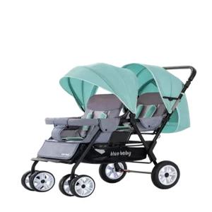 회색 트윈 유모차 시트 경량 2인용 일반형 쌍둥이 접이식