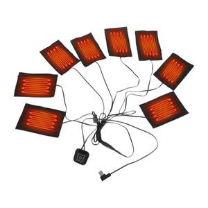 조끼 재킷용 USB 의류 히터 패드 3 기어 온도 가능 난방 시트 가열 워머 8 인 1