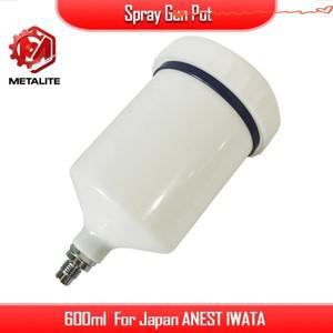 일본 ANEST IWATA 온팟 600ML 화이트 페인트 스프레이건 액세서리 소모품 도구용 포트 플라스틱