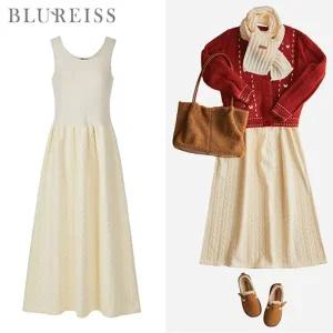 [블루레이스] 누빔 레이어드 롱 원피스_B5W1OP3060