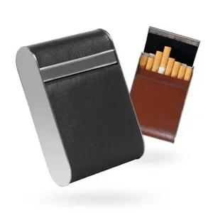 고급 메탈 담배 케이스 슬림 가죽 담배 케이스 휴대용 남자