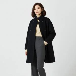 CC콜렉트 알파카 블렌드 하이넥 더블 코트 C254MSG355