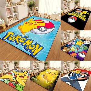 MINISO 새 만화 포켓몬 피카추 깔개 거실 침실 카펫 침대 옆 욕실 바닥 매트 지역 깔개 어린이 방 홈 장식