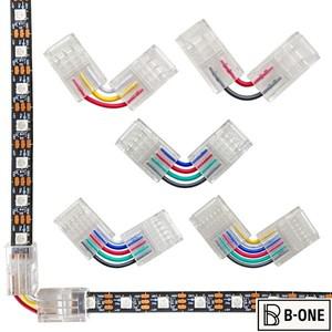 23456Pin LED 라이트 스트립 코너 커넥터 투명 솔더리스 버클 보드-보드 L 자형 RGB 테이프