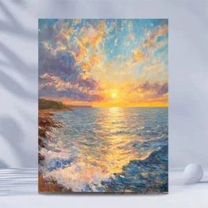 취미 유화 그리기 세트 풍경 거실 액자형 색칠 풍경화 YG3801 엘레강트 씨 원목