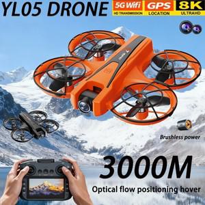 YL05 미니 소형 드론 전문가용 8K HD 카메라 5G WIFI FPV UAV 화면 리모컨 장착 회피 기능 항공 쿼드콥터