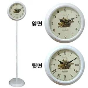 GB6052 무소음 양면 스탠드시계 화이트과일 메탈 한국 벽시계 양면시계 인테리어소품 집들이 선물
