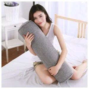 홈스테이 면마 원통 쿠션(15x60cm) (그레이)