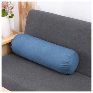 홈스테이 면마 원통 쿠션(15x60cm) (블루)