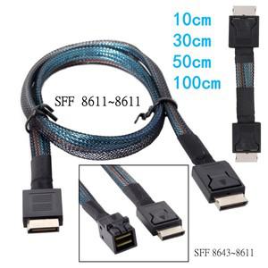 PCIE Oculink SFF 8611 4I-Mini 호환 SAS 8643 4I 서버 초고속 케이블 데이터 연장 남성-남성 전송 라인