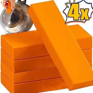 4pcs  Limescale 지우개 스테인레스 스틸 녹 제거제 주방 수도꼭지 청소 고무 가정용 규모 얼룩 브러시 액