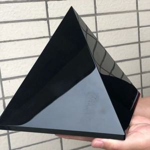 천연 흑요석 피라미드 거실 정신 검은 에너지 책상 장식 Fengshui 돌 크리스탈