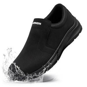 여성용 라르메른 논 슬립 워크 슈즈 방수 워킹 스니커즈 온 푸드 서비스 셰프 키친 슈즈(블랙/10)