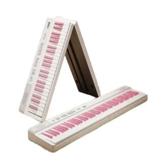 접이식 피아노 키보드 핑크 88건반 휴대용 충전식 롤업 키 화이트 블랙