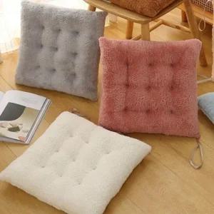 뽀글이 극세사 의자 사각 방석 겨울용 쿠션 사무실 극세사 털 겨울 공부방
