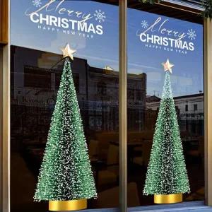 특대 크리스마스 정전기 창문스티커 시트지 유리창트리 산타 장식 스티커 셀프 데코