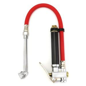 압력 게이지가 있는 QWORK 타이어 인플레이터, 1/4인치 공기 압축기 출력과 호환되는 고무 호스 120 PSI 에어 척 액세서리가 헤비 듀티 듀얼 헤드 인플레이터 게이지.