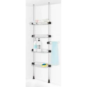 욕실 욕조 수납 400 4단 천장 압축봉 스텐 벽선반 고정식 화장실 기둥식 정리대