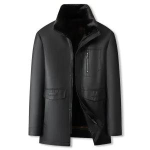 남성 점퍼 항공 중년 기모 퍼 가죽자켓 겨울 안감 코트 빅사이즈 칼라 힛템