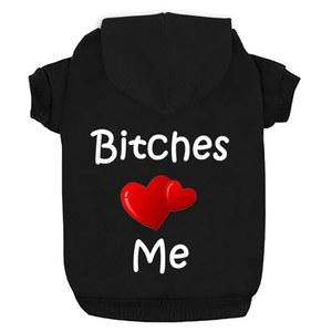 러브 미 플리스 개 후디 - 소형, 중형 및 대형 개와 고양이를 위한 따뜻한 코튼 그루밍 스웨터 블랙