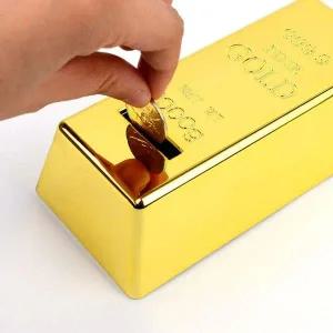 골드바 PL77AC16 디자인 저금통 인테리어 소품 동전 저축 금괴