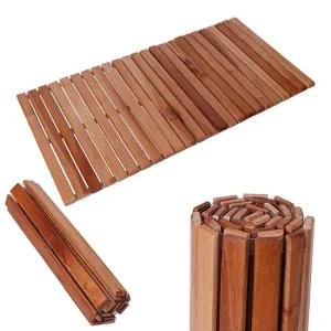 마호가니 롤매트 900   욕실발판 화장실 현관 베란다 캠핑 원목발판 발매트