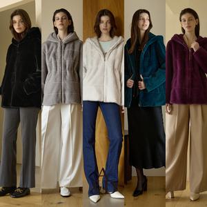 에이앤디 24FW PRE FAUX 밍크 호리젠탈 하프코트 1종