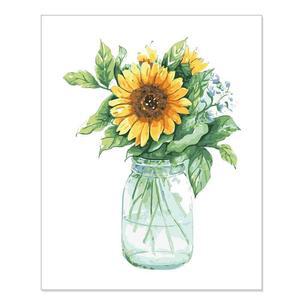 [BZJKR105_4A]그리기 워터 아트 해바라기 글라스 40x50