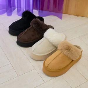 [하프클럽/]키높이슬리퍼 겨울털신 퍼블로퍼 스웨이드뮬