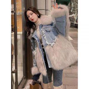 모피 자켓 캐시미어 밍크 트렌치 코트 여성용 오버사이즈 대형 패치워크 인조 가죽 및 스킨 두꺼운 따뜻한