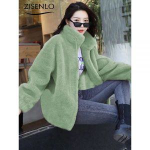 모피 자켓 캐시미어 밍크 트렌치 코트 여성용 플러시 두꺼운 양면 라펠 따뜻한 인조 가을 겨울 재킷 신상