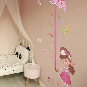 키측정 아이방 신장계 기록 키재기 시트지 우산든소녀 키재기