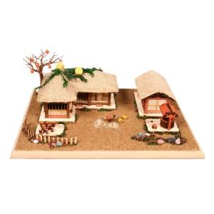 영공방 HO 디오라마 초가ㄱ자 네칸 (YM962)만들기 조립완구 공작 목재모형 키트 입체 건물 건축물