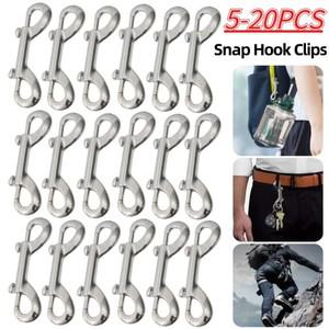 더블 헤드 다이빙 회전 볼트 스냅 후크 클립, 스테인레스 스틸 퀵 드로우 링크 카라비너, 야외 캠핑 키체인