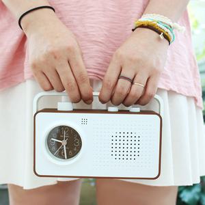 레트로 라디오 알람시계/캠핑용야외용라디오복고풍휴대용여행용탁상데스크