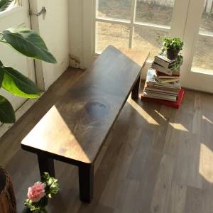 소나무 통원목 긴의자1개