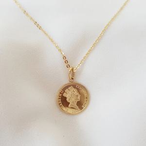 14K 18K 엘리자베스 코인 목걸이