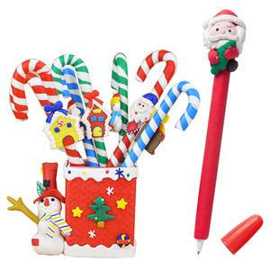 (산타핫딜-2종) 크리스마스 장식 볼펜/지팡이 펜/루돌프 파티 소품 문구 용품 필기도구 선물/65번/66번
