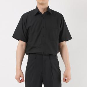 남성 무지 솔리드 반팔 와이셔츠 정장 무지 셔츠 남방 직장인 회사원 선물 여름 성인 유니폼 / 1056 블랙