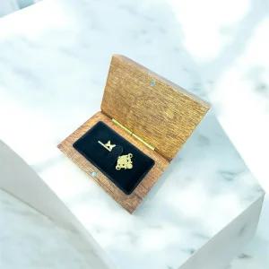 원목 한 돈 순금 열쇠 수저 원목 케이스 보석함 선물상자 b0817