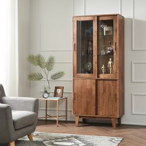 명품 고무나무 G-타입 원목 유리 장식장 진열장 레고 피규어