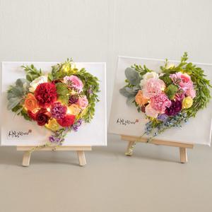 카네이션 조화 액자 이젤 세트 오홀리캔버스set 29cm 2컬러 꽃 어버이날 스승의날 테이블 장식 감사 선물